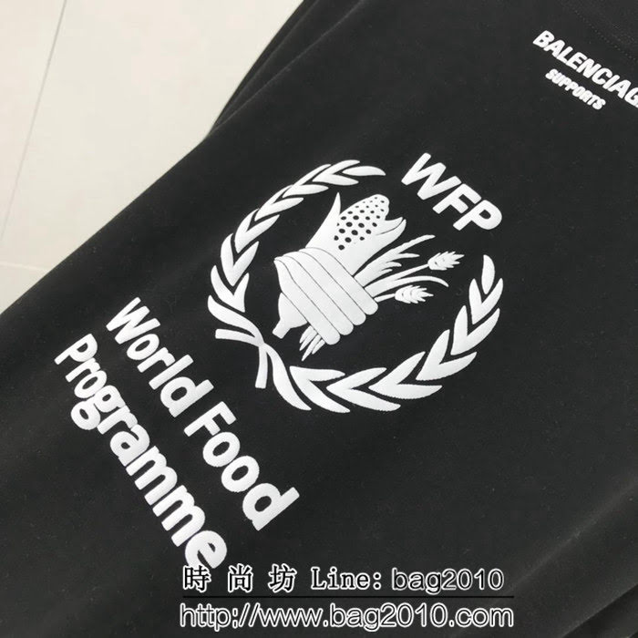 BALENCIAGA巴黎世家 新款 世界糧食計畫署 黑色T恤 情侶款 ydi1383